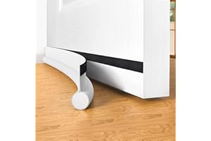 HIZH Draft ExcluderDoors,Door Draft Stopper Bottom One Sided Door Draft Blocker,37'' Cutable Under Door Draft Blocker Insulator Door Seal Weather Stripping Front Doors,White,White 1 Pack