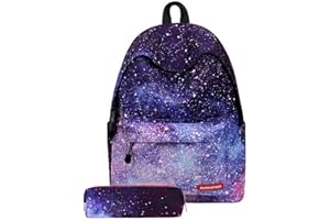 ACMEDE Sac à Dos Galaxy avec Trousse Multi-Fonction - Mezzanine pour Ordinateur Portable - Sac à Dos Scolaire Voyage Loisir - Cartable College pour Enfant Ado