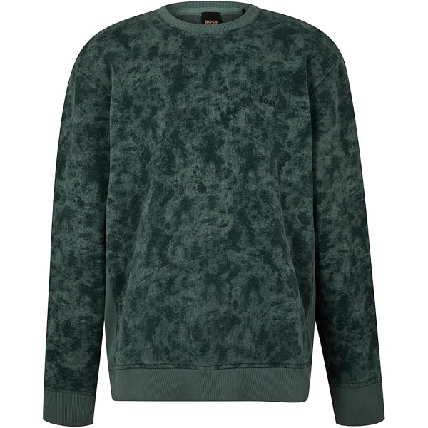 Camiseta De Estilo Occidental BOSS Westart Para Hombre - Corte Holgado, Manga Larga, Cuello Redondo