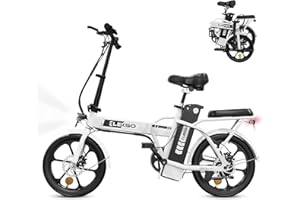 ELEKGO Bicicleta eléctrica Bicicleta Plegable de 16 Pulgadas Bicicleta de cercanías con batería de 36 V 8,4 Ah, Bicicleta Urbana con Motor de 250 W, Bicicleta eléctrica de hasta 35-70 KM para Adultos