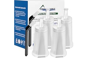 CONTEVER Lot de 4 filtres à eau pour Sage, TÜV SÜD Certified, filtre à eau pour Sage Barista Express, filtre à eau pour Sage Claris Barista SES BES008 SES008 SES810 SES880 SES920 SES980 SES990 avec 2 brosses