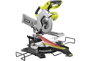RYOBI - Scie à Onglet Radiale Sans Fil 18V ONE+ R18MS216-0 – Lame Ø216 mm 48 dents, Coupe Précise, Guidage Laser, Idéale Bois, Plinthes, Parquets – Batterie Non Incluse