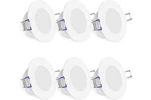 linovum WEEVO Lot de 6 spots LED encastrables ronds pour salle de bain et extérieur IP44 avec 4000 K blanc neutre 6,5 W – Spot encastrable extra plat 29 mm