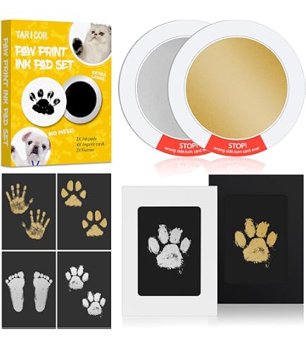Kit Empreintes Pattes Chien Chat - Cadre Photo 27.9x22.8 Cm Avec Pâte à Modeler - Souvenir Animal De Compagnie