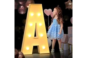 AAIRRA Decoración De Boda Marquesina, Letras Iluminadas del Alfabeto, con Letras Y Números Iluminados Letras De Marquesina Grandes Luces De Letras LED Letrero para Fiesta De Cumpleaños Boda,A,120CM