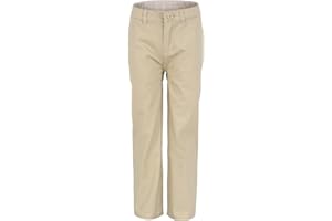 Bienzoe Boys School Uniform Trousers : Adjustable Waist Cotton Stretch Regular Size Flat Front Kids Trousers