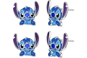 DEREINE Pendientes de Dibujos Animados, 2 Pares Pendientes de Niña, Aretes de Dibujos Animados, Pendientes Mujer, Cartoon Pendientes para Niñas