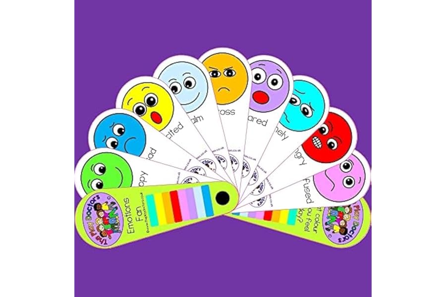 Emotions Face Feelings Fan Flash Cards – Autism / SEN / Special Needs Learning Aid for Kids Age 3+ – Sensory, Nonverbal & Speech Delay Social Communication Tool