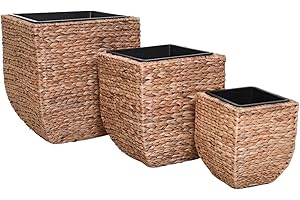 VIVANNO Jardinière Pot de Fleurs en Jacinthe d'eau Asia 30/40/50 Naturel