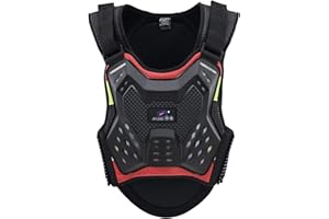 SJAPEX Veste de Moto Blouson Motard Gilet Sport Veste avec Protection Dorsale Armure Moto Blouson Motard Gilet Protection Équipement de Moto Cross Scooter VTT Enduro Homme ou Femme Black,M