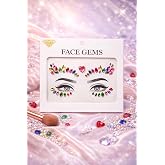 Rengarenk Kalp Detaylı Y&uuml;z Taşı Face Gems Sticker