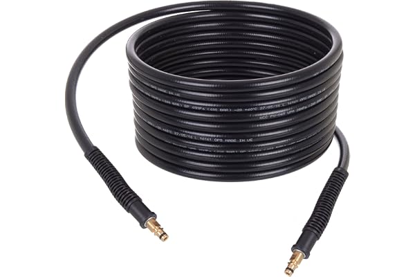 TECHKAR Tuyau d'Extension pour Nettoyeur Haute Pression - Tuyau de Rechange de 15 m - 200 Bar Compatible avec Karcher de la Série K - Click Connect - Click Connect - Rallonge pour Karcher