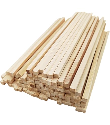 CHEUKYIU 200 Stck 40cm Bambus Holzstbe Holzstbchen Breit Bastelstbchen  Holz Natrliche Bambusstangen zum Basteln Bastelprojekte (40 cm Lnge x 0,9  cm Breite x 0,2 cm Dicke) : Amazon.de: Kche, Haushalt & Wohnen