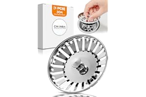 Panier pour Bonde évier, CHUNBAI® 1 Pezzi Bouchon Evier Cuisine Universel INOX, Bouchon d Evier Cuisine(Dia: 84MM), Accessoire evier Cuisine, Bouchon Evier Cuisine pour Vidange et Antiblocage