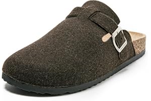 JOMIX Ciabatte Uomo Invernali Comode da Casa Pantofole Sabot con Suola Antiscivolo Zoccoli in Feltro con Fibbia Regolabile Scarpe Calde Slip-On da Inverno