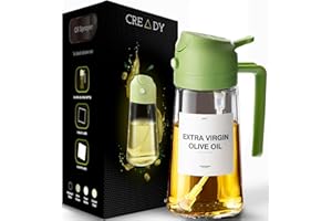 CREADY | Aceite Cocina 470ml | Dispensador Aceite Spray 2 en 1 | Vidrio | 1 unidad