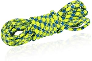 NewDoar Corde Dynamique 10,5 mm (2/5 Pouces), 24KN (5231 LB) Corde en Nylon Robuste Kernmantle, 3 Tailles de Corde Polyvalente pour l'alpinisme en Plein air, l'escalade, Le Sauvetage (33ft)