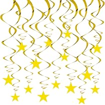 Goldene Stern-Girlande – 15 Stück, Reflektierend & Drehbar – Für Hochzeit, Abschluss, Baby-Dusche & Mehr