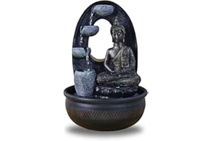 Zen Light, Harmonie - Fontana in poliresina, 26 x 16 x 40 cm, Colore: Nero