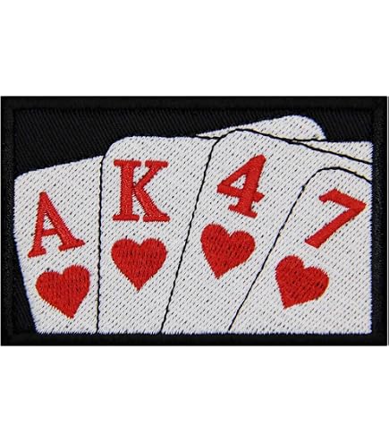 Toppa Termoadesiva TKPatch A Forma Di Carte Da Poker Retrò, 8,6x9,5 Cm, Per Giacche E Borse