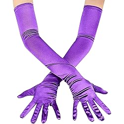 Gants De Soirée Longs Femme (2 Paires) - Satin, Jusqu'au Coude - Pour Mariage, Bal, Déguisement