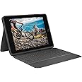 Logitech Rugged Folio for iPad (7th, 8th, & 9th generation) Protective Keyboard Case with Smart Connector and Durable Spill-Proof , QWERTY UK English Layout - Black