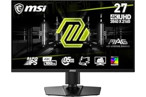 MSI MAG 274UPF E2 Monitor Gaming 27" 4K UHD - Rapid IPS (3840 x 2160), 160Hz / 0,5 ms (GtG), Frameless, Certificazione VESA DisplayHDR 400 - DP, HDMI, USB Type-C