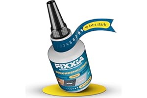 FIXXIA 50g Sekundenkleber extra stark mit innovativem Nadelverschluss, wählbar flüssig als Flüssigkleber oder dickflüssig als Glue Gel, Superkleber, Kleber extra stark, Metallkleber (dickflüssig)