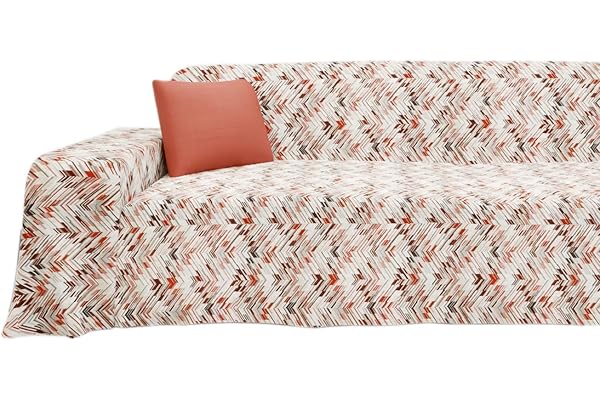 Byour3 - Funda De Sofá Algodón Mixto 3 4 2 Plazas Granfoulard Tela Sofa Estampado Cubre Todo Protector De Sofás También por Chaise Longue Derecho Izquierdo Lavable (Spiga Rojo, 2 plazas)