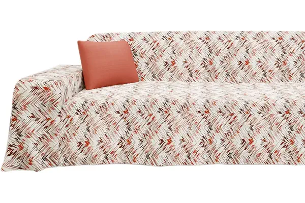 Byour3 - Funda De Sofá Algodón Mixto 3 4 2 Plazas Granfoulard Tela Sofa Estampado Cubre Todo Protector De Sofás También por Chaise Longue Derecho Izquierdo Lavable (Spiga Rojo, 2 plazas)