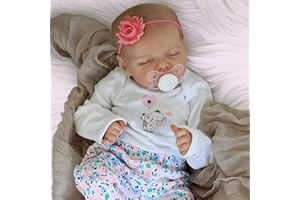 JIZHI Reborn-Baby Dolls 17 Inch Reborn Dolls Realistic Newborn Baby Dolls Soft Body Poseable Full Vinyl Body Girl Like a Lifelike Baby with Feeding Kit Gift Box for Kids