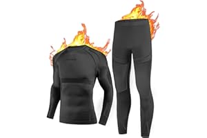 NOOYME bielizna termiczna męska funkcjonalna bielizna termiczna z włókna węglowego bambusowego zestaw termiczny, oddychający, ciepły, męski zestaw narciarski na jesień zimę