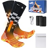 Olycism Calcetines Calefactables Batería Recargable Hombres Mujeres 4 Temperaturas Ajustables Ciclismo Al Aire Libre Camping 