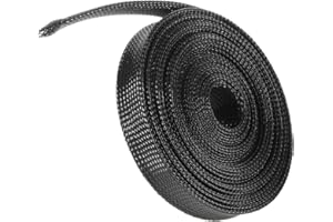 MASUNN 6M 8Mm / 10Mm / 12Mm / 15Mm / 20Mm Câblage De Câbles Forme Extensible Tuyau Tressé Tuyau Noir -10Mm