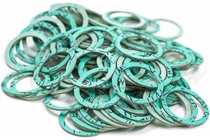 KINETICS LINE Junta Plana de Fibra 1 1/2 Pulgada (44.5 x 36 x 2 mm) 100 Piezas para Fontanería, Calefacción, Aire Acondicionado, Ventilación, Tuberías de Jardín (Hasta 180 °C)