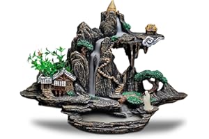 ZONSUSE Uchwyt na kadzidełko górski wodospad dymu, stojak na kadzidło z krajobrazem wodospadu, palnik do kadzidła z przepływem górskim, prezenty dekoracyjne do aromaterapii (wzgórze B)