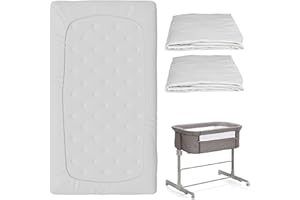 GENERICO Coprimaterasso Next to Me 60x90 cm – Set 2 Coprimaterassi Culla Traspiranti e Lavabili con Angoli Elasticizzati Antiacaro