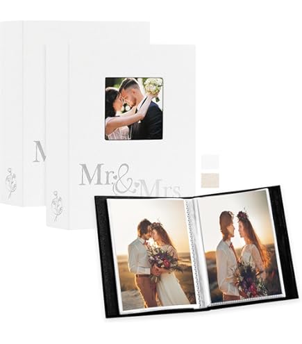 Album Fotografico Matrimonio Joe Davies | Effetto Pelle Bianco | Formato 6x4 | Idea Regalo - Foto 4