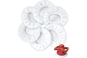 EPICSOA 6 cappucci in lana d'agnello, 125 mm, inserti per lucidatura, compatibili con levigatrice orbitale Bosch, cuscinetti lucidanti per levigatrice orbitale per la cura della vernice dell'auto, lucidatura
