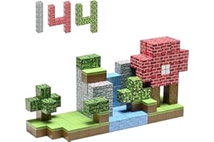 WildFun Magnetische Bauklötze, 144-teiliges Montessori-Sinnesspielzeug, STEM Build Magnetic Forest World Set für Jungen und Mädchen ab 3 4 5 6 7 8 9 10 Jahren (2,5cm/Stück)