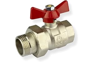STABILO SANITAER Stabilo-Sanitaer Ball Valve 1/2 Inch DN15 with Wing Handle for Water Brass Ball Valve Shut-off Valve Heating Shut-off Valve