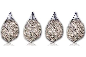 Extra großes Heunetz für Pferde – 5cmx5cm Maschen - artgerechte Fütterung verbesserte Verdauung Heusack für unterwegs Futtersack für Ponys Jungpferde alte Pferde Ziegen (4X lila)