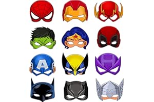 yayafunfun Kids Masks for Party Bag Fillers,12pcs Super Hero Party Masks Dress Up Cosplay Mask,Costumes Party Favors Children Spider Man Masks for Boys Girl Masquerade Birthday Party Supplies