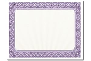 DESKTOP PUBLISHING SUPPLIES 28lb Purple Border Certificates - 100 Certificates