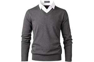 Harbrosrce Herren Strick Pullover V Ausschnitt Strickpullover Feinstrick Mock Hemdkragen Strickwaren Lange Ärme Gestrickt Strickjacke Sweatshirt Pulli