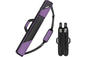 PEKREWS Pool Cue Case, Pool Stick Case 2x2 Holds 2 Sticks with 2 Accessory Zipper Pockets, Sturdy Polyester Pool Cue Carry Bag with Shoulder Strap Handle, Soft Billiard Cue Backpack for Men and Women