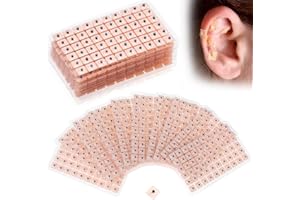 JUGUTA 600 Cuentas Desechables Oído Prensa Semillas Acupuntura Vaccaria Masaje De Habas Massagee Multi-Condition Ear Seed Kit De Acupresión (10 Hojas)