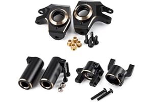 AMK 178g SCX10 II Ottone Aggiornamenti Kit C Hub Caster Blocchi Sterzo Knuckles Blocchi di bloccaggio per Asse Anteriore per 1/10 RC Crawler Axial SCX10 AR44 Pesi Contatore Assale Anteriore
