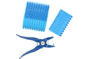 MOGOULUA Pinze per Etichette Auricolari con 100 Etichette Auricolari per Applicatore Universale per Bestiame Pecore Tagger Puncher Strumento per Etichette da Fattoria per Capra Bovini Mucche Maiali