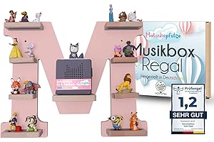 MATSCHEPFÜTZE Tonie Regal Wunschbuchstabe M | kompatibel mit Toniebox & Tonie Figuren | geprüfte Qualität mit Bestnote Sehr Gut | vollständig magnetisches Regal | Starterset für Jungen & Mädchen (Buchstabe M)